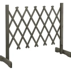 Buer, Spalier, Lysthuse Uden Tag^Espalierhegn i massivt fyrretræ - Udvideligt havehegn | Størrelse: 120x60 cm | Farve: Grå