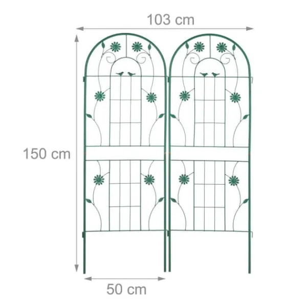 Espalier-sæt, 150x103x2 cm, Grøn Buer, Spalier, Lysthuse Uden Tag