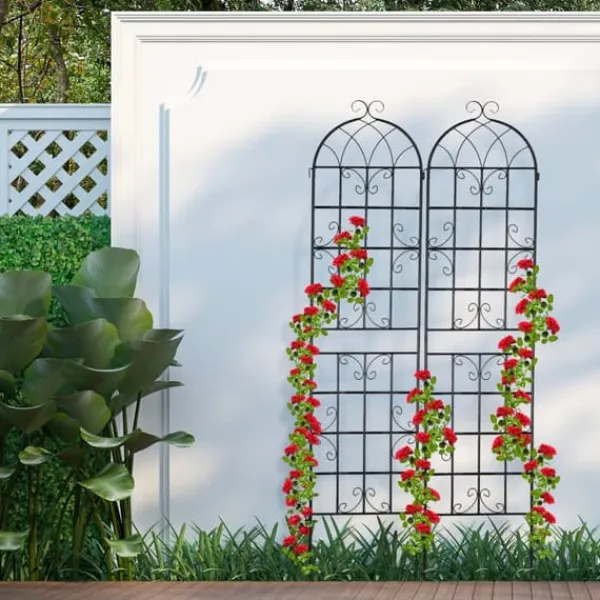 Buer, Spalier, Lysthuse Uden Tag^Espalier-sæt, 150x50x1,5 cm, Sort
