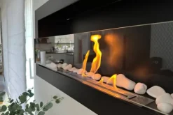 Clearance Ethanol pejs Pejs Bio-pejs Hængende biopejs sort med glas Bioethanolbrænder 90 cm x 40 cm x 12 cm økologisk pejs Pejse