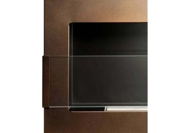 Pejse^Ethanol pejs Pejs Bio-pejs Vægmonteret biopejs Bioethanolbrænder 65 x 40 x 12 cm brun mat med glas Miljøvenlig pejs