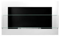 Pejse^Ethanol pejs Pejs Bio-pejs Vægmonteret biopejs Bioethanolbrænder 65 x 40 x 12 cm hvid blank med glas økologisk pejs