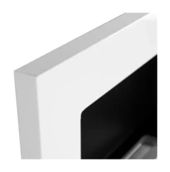 Pejse^Ethanol pejs Pejs Bio-pejs Vægmonteret biopejs Bioethanolbrænder 65 x 40 x 12 cm hvid blank med glas økologisk pejs