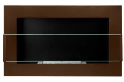 Best Ethanol pejs Pejs Bio-pejs Vægmonteret biopejs Bioethanolbrænder 65 x 40 x 12 cm brun mat med glas Miljøvenlig pejs Pejse