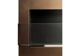 Best Ethanol pejs Pejs Bio-pejs Vægmonteret biopejs Bioethanolbrænder 65 x 40 x 12 cm brun mat med glas Miljøvenlig pejs Pejse