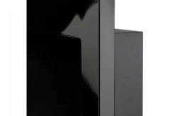 Clearance Ethanol pejs Pejs Biopejs Vægmonteret bioethanol pejs Bioethanolbrænder 65 x 40 x 12 cm blank sort med glas Pejse
