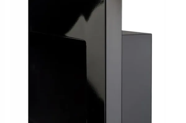 Clearance Ethanol pejs Pejs Biopejs Vægmonteret bioethanol pejs Bioethanolbrænder 65 x 40 x 12 cm blank sort med glas Pejse