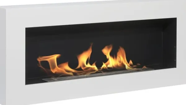 Discount Ethanol pejse Pejse Bio-pejs Hængende Bio pejs Bioethanol Brænder BOX 90 cm x 40 cm x 12 cm Mat hvid økologisk pejs Pejse