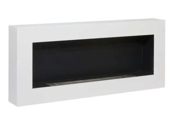 Discount Ethanol pejse Pejse Bio-pejs Hængende Bio pejs Bioethanol Brænder BOX 90 cm x 40 cm x 12 cm Mat hvid økologisk pejs Pejse