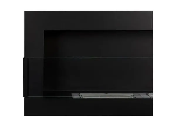 Pejse^Ethanol vægmonteret biopejs ethanol vægmonteret biopejs 120x40x12 cm mat sort med glas økologisk pejs