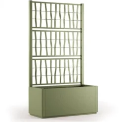New Ethica rektangulär blomlåda 80 cm med grön spaljé Krukker & Plantebeholdere