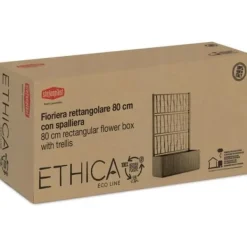 New Ethica rektangulär blomlåda 80 cm med grön spaljé Krukker & Plantebeholdere