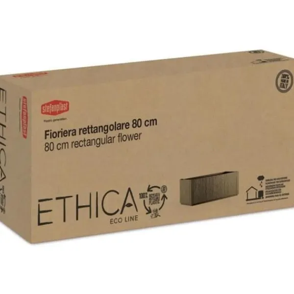 Krukker & Plantebeholdere^Ethica rektangulär blomlåda 80 cm taupe