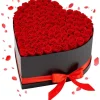 Blomster^Evighedsroser - Hjerteformet Roseboks - 100 Stk Konserverede Roser - Langtidsholdbar Gaveidé - Til Fødselsdag/Valentinsdag/Jubilæum - Rød