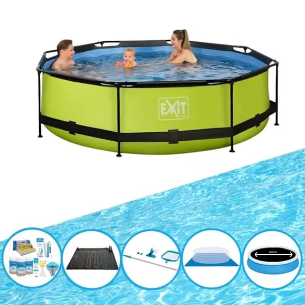 Sale EXIT Swimming Pool Lime - Rammebassin ø300x76cm - Swimming Pool Bundle Pooler