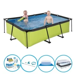 Pooler^EXIT Swimming pool Lime - 220x150x60 cm - Frame Pool - Swimming pool pakke
