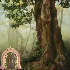 Fairy Dörr för träd Miniatyr Fairy Trädgård Utomhusdekor Tillbehör Gård Konst Skulptur Dekoration för barnrum Väggträd Havedekorationer