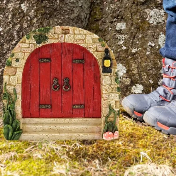 Sale Fairy Dörr för träd Miniatyr Fairy Trädgård Utomhusdekor Tillbehör Gård Konst Skulptur Dekoration för barnrum Väggträd Havedekorationer