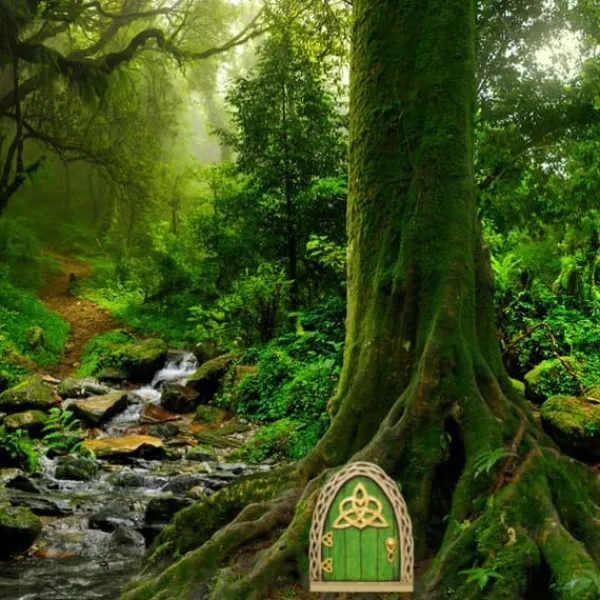 Sale Fairy Dörr för träd Miniatyr Fairy Trädgård Utomhusdekor Tillbehör Gård Konst Skulptur Dekoration för barnrum Väggträd Havedekorationer