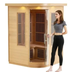 New Far Infrared Træ Sauna til Hjemmet, Spa til 2 Personer, 1850W, Effektiv og Energibesparende Sauna