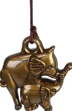 Outlet Feng Shui ur, vintage bladelefant, lykkevedhæng, held og lykke Feng Shui bronzeur Vinddekoration
