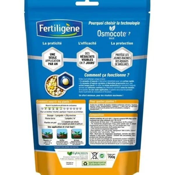 New FERTILIGeNE - Langtidsvirkende Osmocote max gødning til citrus- og middelhavsplanter 700 g Gødningsmidler