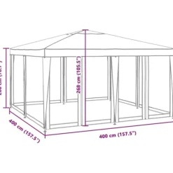 Telte & Lysthuse^Festtelt med 8 sidevægge - Vandafvisende HDPE | Størrelse: 4x4 m | Farve: Grøn