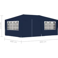 Telte & Lysthuse^Festtelt med sidevægge 4x6 m 90 g/m² blå - Festtelt - Festtelte - Home & Living