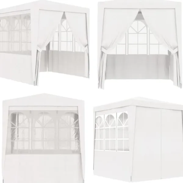 Telte & Lysthuse^Festtelt med sidevægge 2,5x2,5 m 90 g/m² hvid - Festtelt - Festtelte - Home & Living
