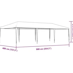 Hot Festtelt 4x9 m - UV-bestandigt & Vandafvisende | Farve: Antracitgrå | Størrelse: 4x9 m Telte & Lysthuse