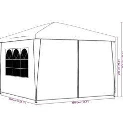Hot Festtelt 3x3 m - Vandafvisende, UV-bestandigt | Farve: Antracitgrå Telte & Lysthuse