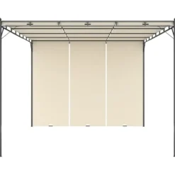 Telte & Lysthuse^Festtelte & havepavilloner - Living havepavillon med gardin 4x3x2,25 m cremefarvet