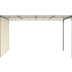 Telte & Lysthuse^Festtelte & havepavilloner - Living havepavillon med gardin 4x3x2,25 m cremefarvet