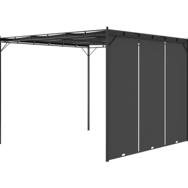 Best Festtelte & havepavilloner - Living havepavillon med gardin 3x3x2,25m antracitgrå Buer, Spalier, Lysthuse Uden Tag