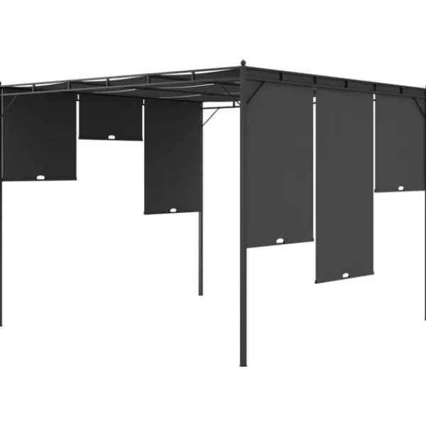 Best Festtelte & havepavilloner - Living havepavillon med gardin 3x3x2,25m antracitgrå Buer, Spalier, Lysthuse Uden Tag