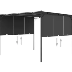 Best Festtelte & havepavilloner - Living havepavillon med gardin 3x3x2,25m antracitgrå Buer, Spalier, Lysthuse Uden Tag