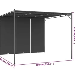 Best Festtelte & havepavilloner - Living havepavillon med gardin 3x3x2,25m antracitgrå Buer, Spalier, Lysthuse Uden Tag