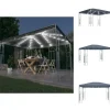 Festtelte & havepavilloner - Living pavillon med LED-lyskæder 400x300 cm antracitgrå Telte & Lysthuse