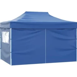 Sale Festtelte & havepavilloner - Living foldbart festtelt med 4 sidevægge 3x4 m stål blå Telte & Lysthuse