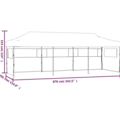 Online Festtelte & havepavilloner - Living pop op-festtelt 3x9 m 5 sidevægge foldbart cremefarvet Telte & Lysthuse