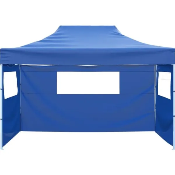 Telte & Lysthuse^Festtelte & havepavilloner - Living foldbart telt med 3 vægge 3 x 4,5 m blå