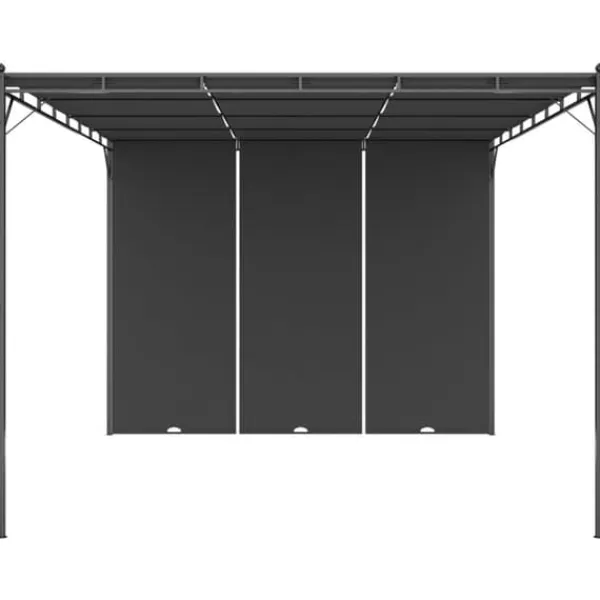 Online Festtelte & havepavilloner - Living havepavillon med gardin 4x3x2,25 m antracitgrå Buer, Spalier, Lysthuse Uden Tag