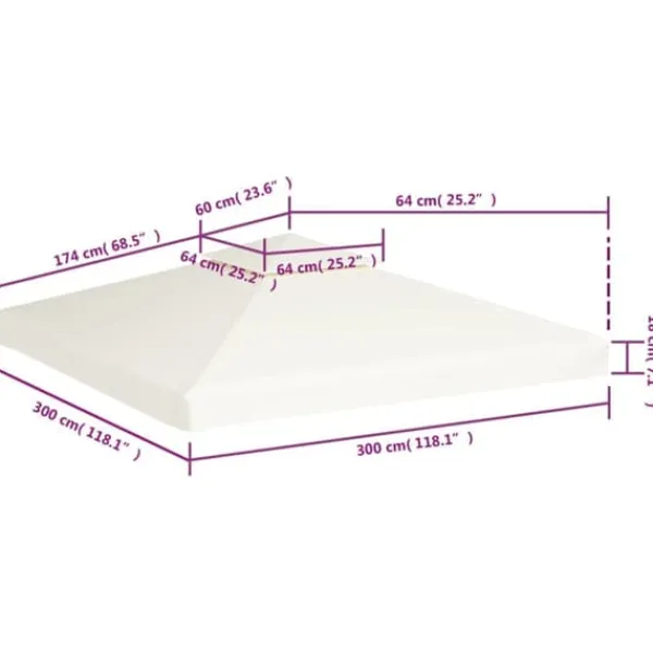 Hot Festtelte & havepavilloner – tage - Living baldakin til pavillon 3x3 m 310 g/m² cremehvid Telte & Lysthuse