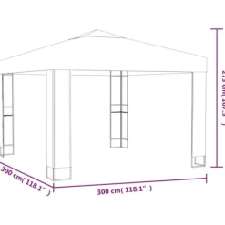 Sale Festtelte & havepavilloner - Living pavillon med dobbelt tag og LED-lyskæder 3x3 m antracitgrå Telte & Lysthuse