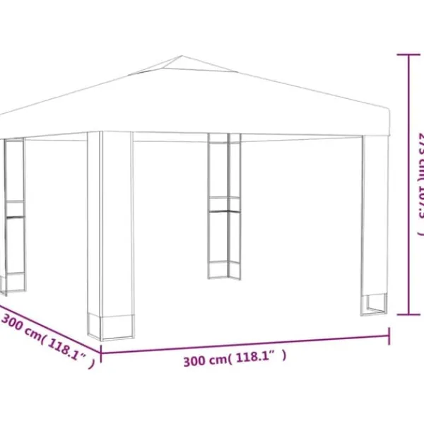 Sale Festtelte & havepavilloner - Living pavillon med dobbelt tag og LED-lyskæder 3x3 m antracitgrå Telte & Lysthuse