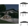 Discount Festtelte & havepavilloner - Living pavillon med LED-lyskæder 3x4 m antracitgrå Telte & Lysthuse