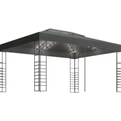 Discount Festtelte & havepavilloner - Living pavillon med LED-lyskæder 3x4 m antracitgrå Telte & Lysthuse