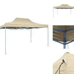 Telte & Lysthuse^Festtelte & havepavilloner - Living foldbart telt pop-up 3 x 4,5 m cremefarvet