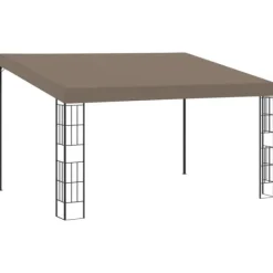 Telte & Lysthuse^Festtelte & havepavilloner - Living vægmonteret pavillon 4x3 m stof gråbrun