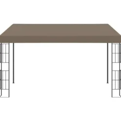 Telte & Lysthuse^Festtelte & havepavilloner - Living vægmonteret pavillon 4x3 m stof gråbrun